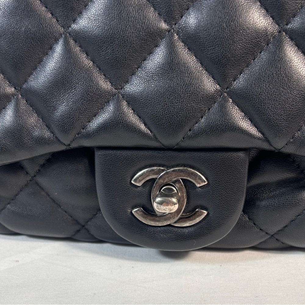 13K Chanel SMOO Cc Quilted Flap Black Lamb - Picture 9 of 16